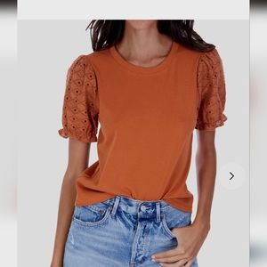 Allison New York Eyelet Puffsleeve Top